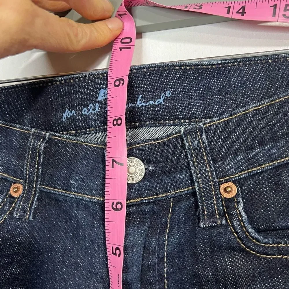 7 For All Mankind Dojo Crop Capri Wide Leg Jeans